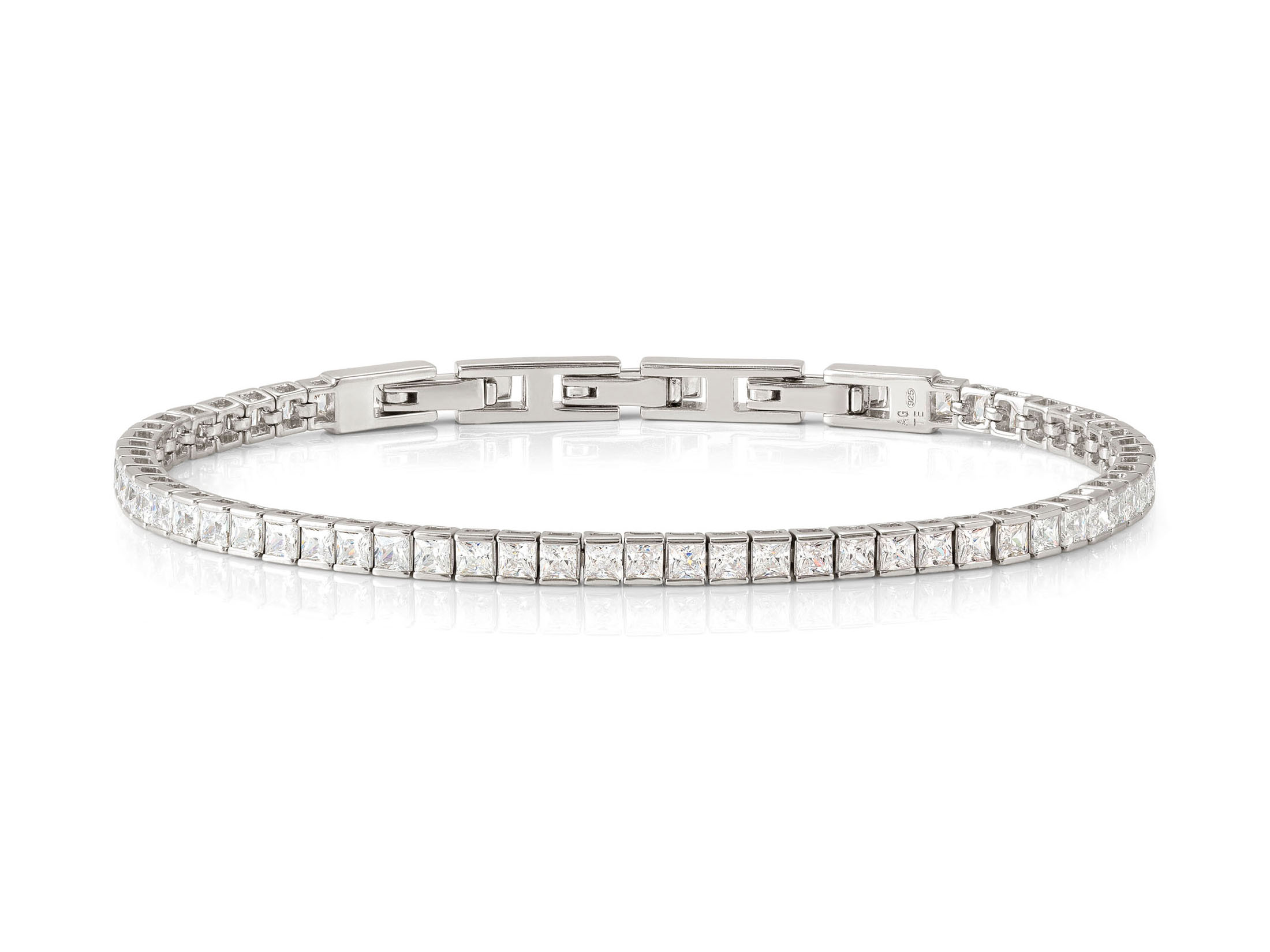 Elegantes Armband aus Sterling Silber von Nomination, besetzt mit weißen Zirkonia in 3 bis 5 mm, glänzende Oberfläche, perfekt für besondere Anlässe, 50 cm lang.