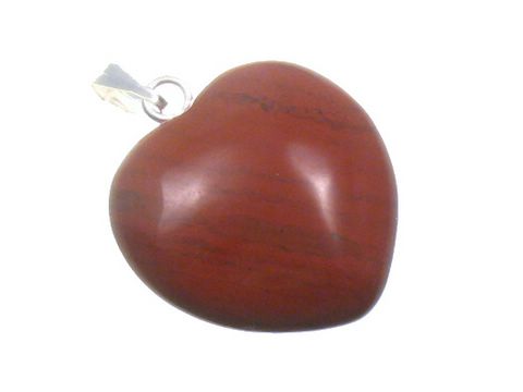 Rotes Jaspis Steinherz als Anhänger geeignet für Kinderschmuck, hergestellt von Juwelier Harnisch, mit Edelsteinen verziert.