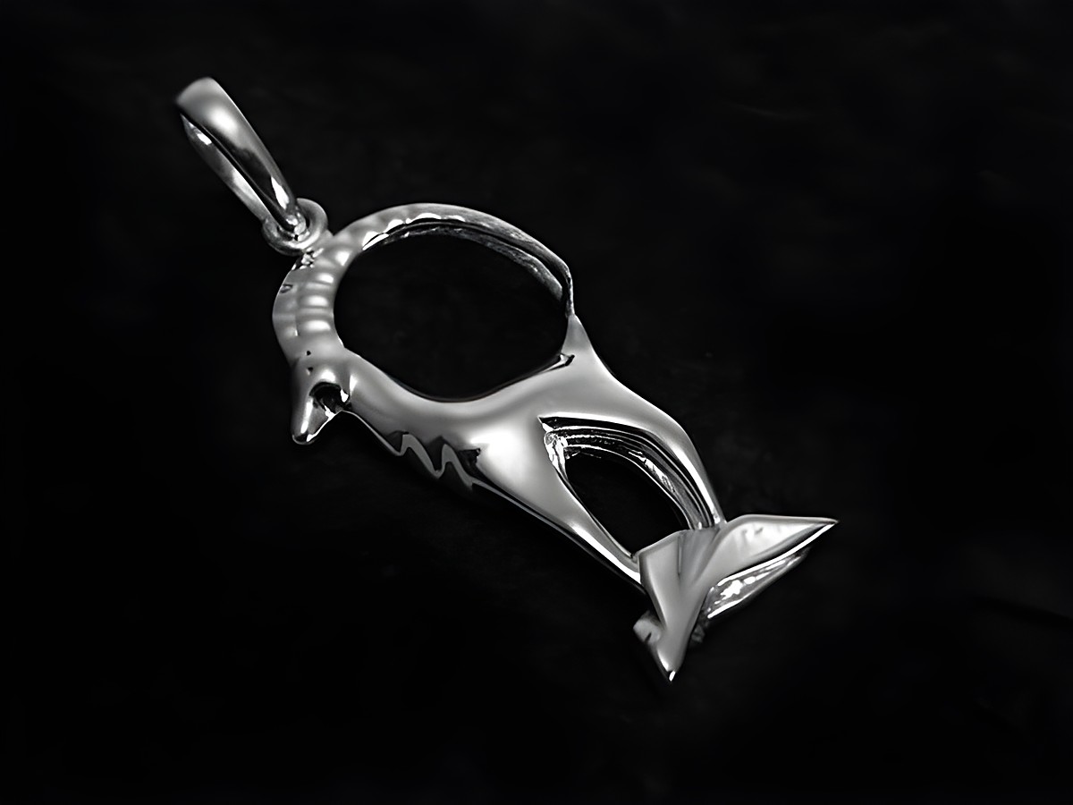 Steinbock Sternzeichen 925 Sterling Silber poliert, detaillierter Anhänger mit stilisiertem Steinbock, hochwertig verarbeitet, ideal für kreative Schmuckliebhaber, Hersteller Juwelier Harnisch.