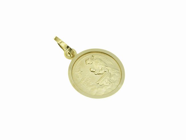 Taufbecken Anhänger aus echt Gold von Juwelier Harnisch, mit detaillierter Prägung eines Täuflings und symbolischer Darstellung, ideal als Taufgeschenk oder Erinnerungsstück.