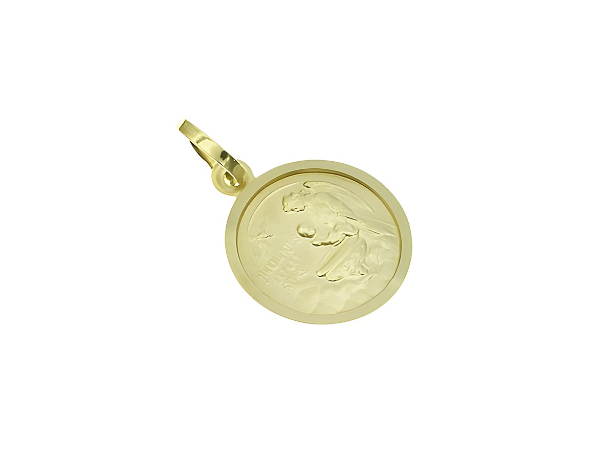 Taufbecken Anhänger aus echt Gold von Juwelier Harnisch, mit detaillierter Prägung eines Täuflings und symbolischer Darstellung, ideal als Taufgeschenk oder Erinnerungsstück.