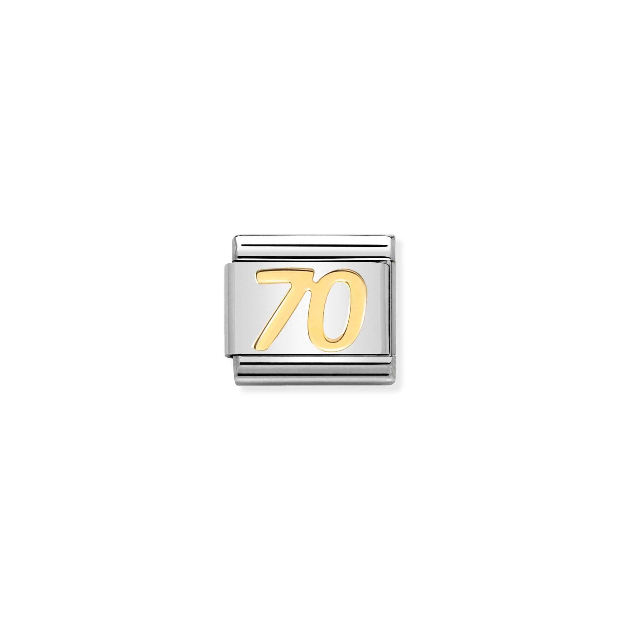 Nomination Composable Classic Charm Zahl 70 - Edelstahl, Gold 750 Gelbgold