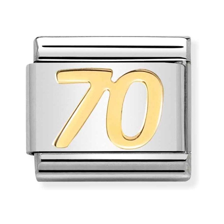 Nomination Composable Classic Charm Zahl 70 - Edelstahl, Gold 750 Gelbgold