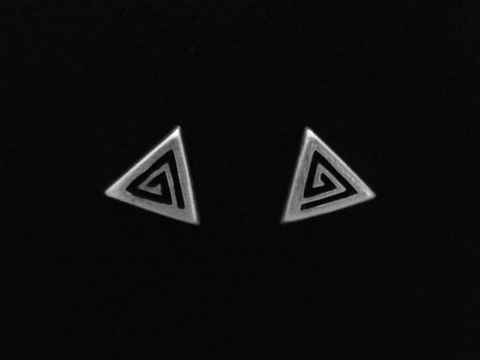 39939-0 Dreieck Ohrstecker - cool - Sterling Silber - mattiert, Hersteller: Juwelier Harnisch, Ohrstecker ohne Stein.