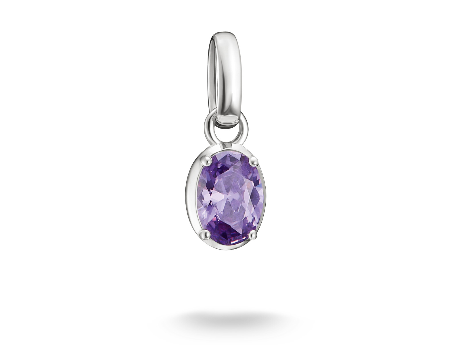 Thomas Sabo Connect - CC1330-051-13 Birthstones Charm - Februar - Sterling Silber & Zirkonia - Violett - Charm mit Öse