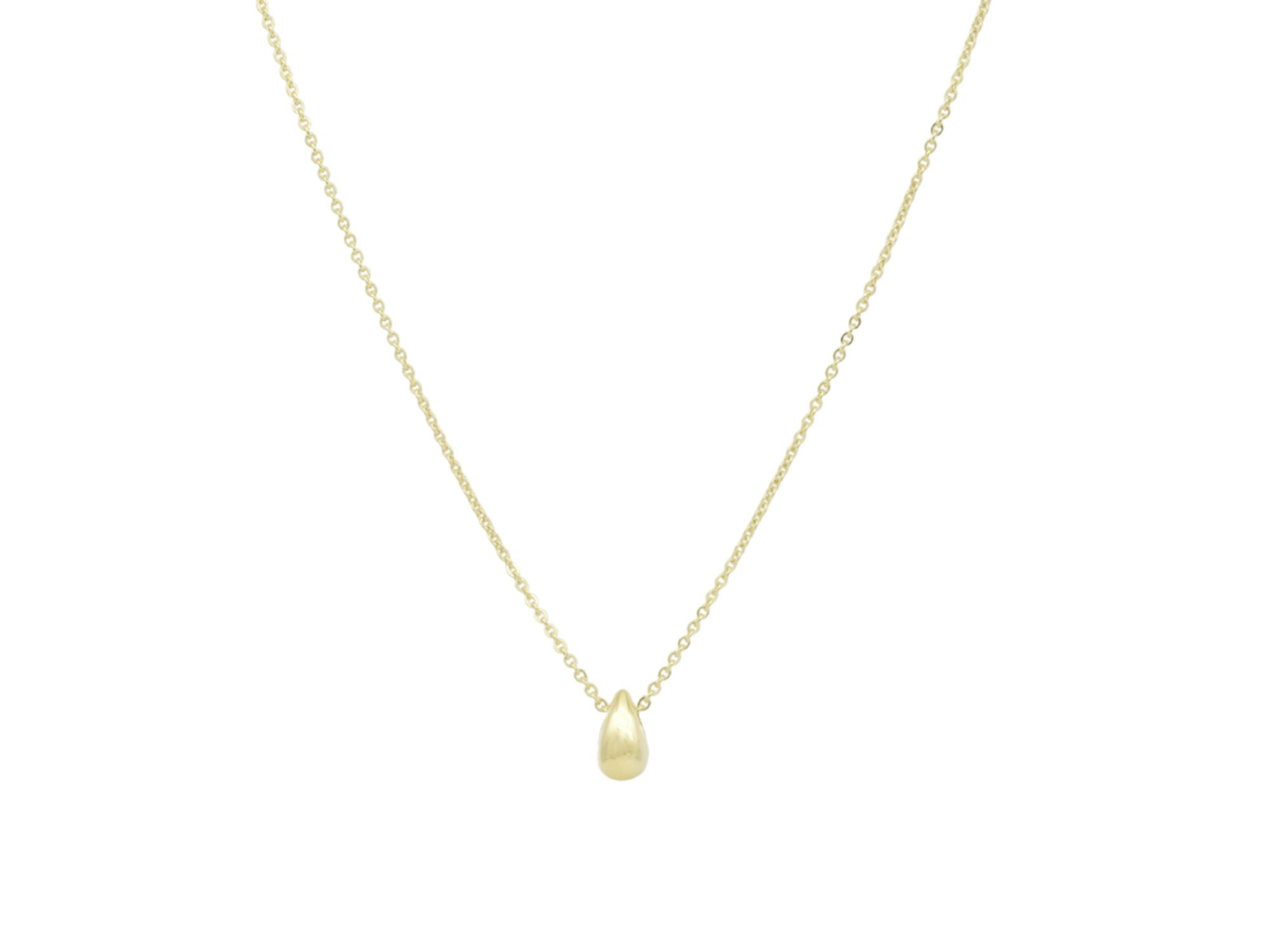 Kette kleiner Tropfen inkl. Anhänger - Sterling Silber Gelbgold Verg. - 42+45 cm