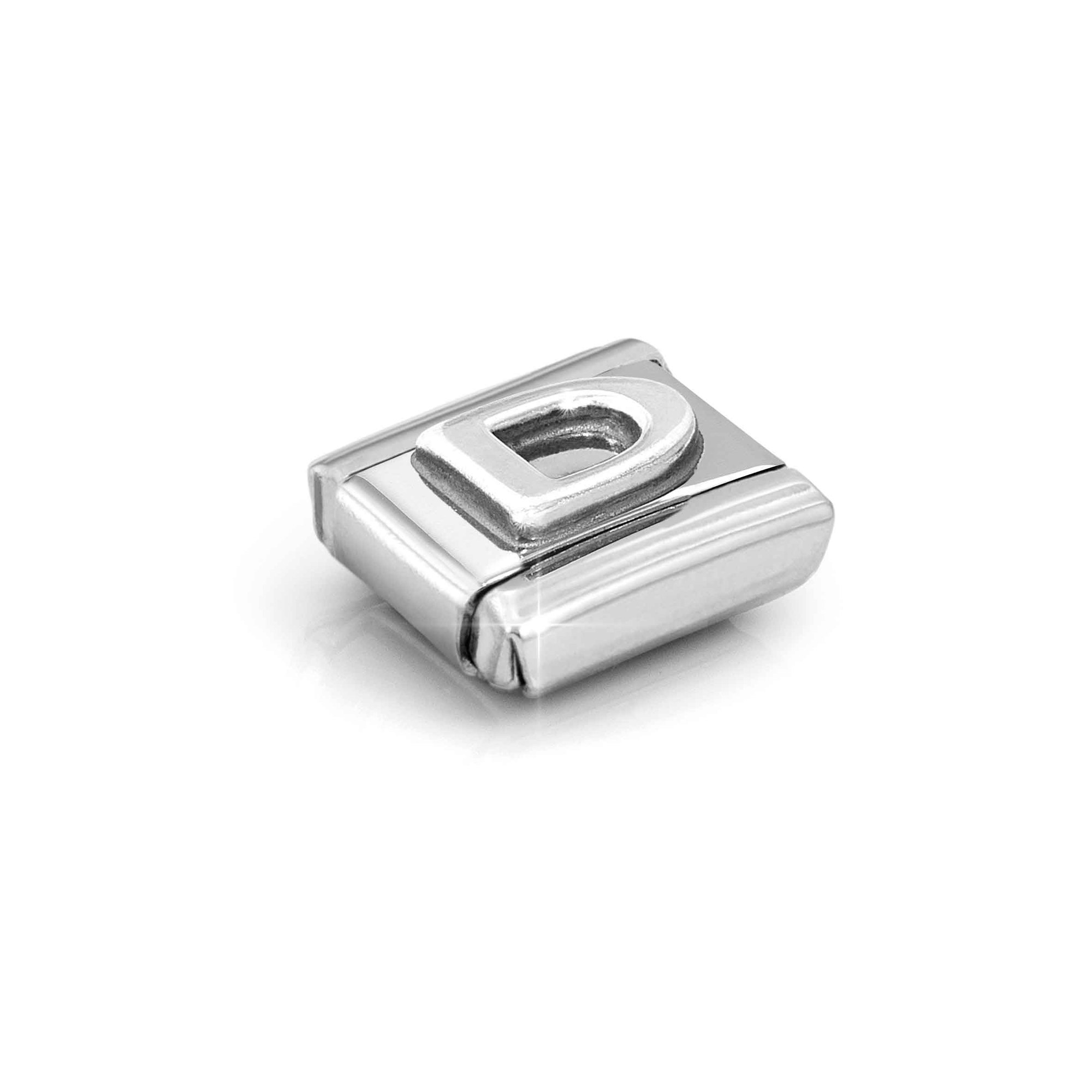Nomination Composable Classic Charm Buchstabe D - Edelstahl, Sterling Silber oxidiert – Ansicht 4