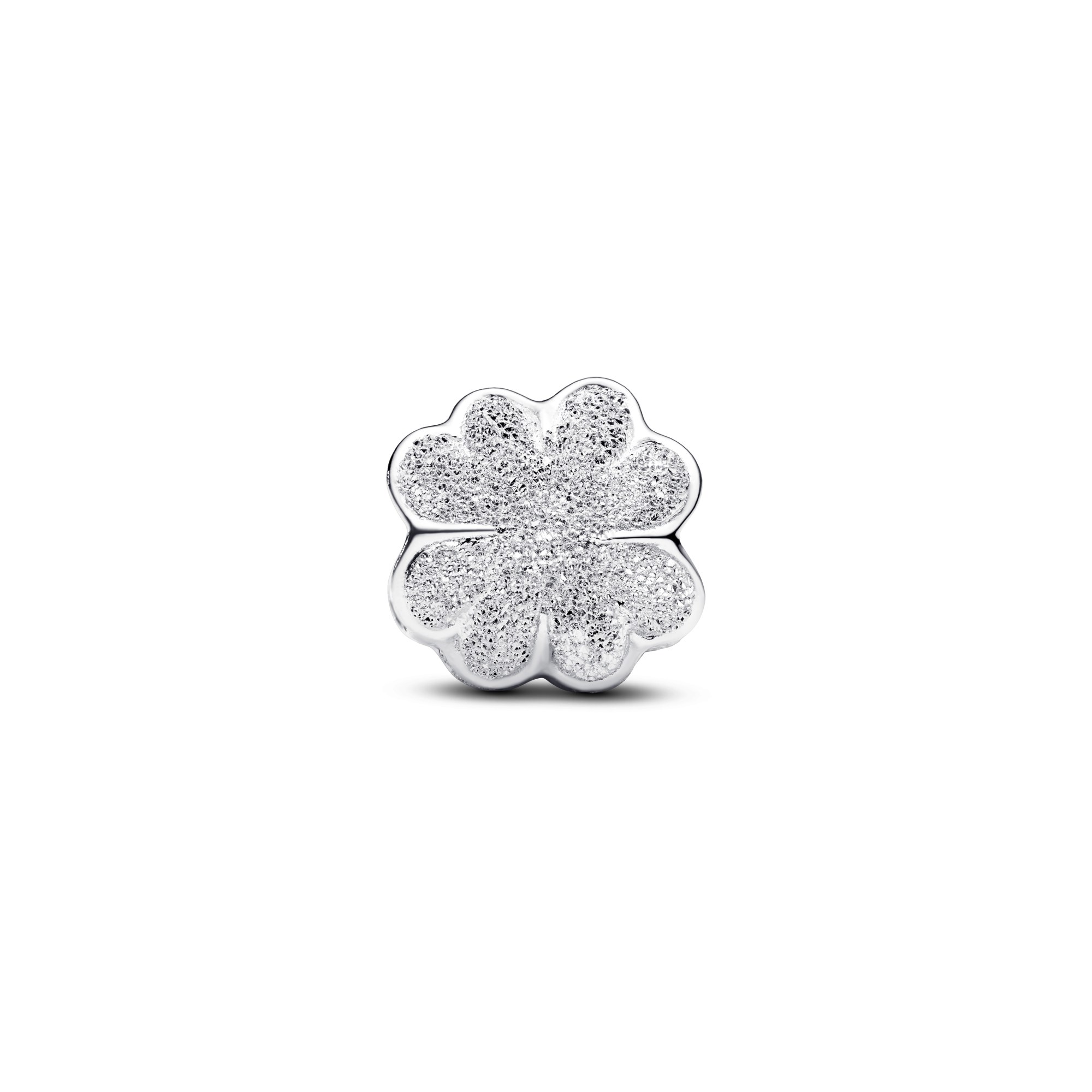 Pandora Strukturiertes Kleeblatt Mini - Charm - Silber – Ansicht 3