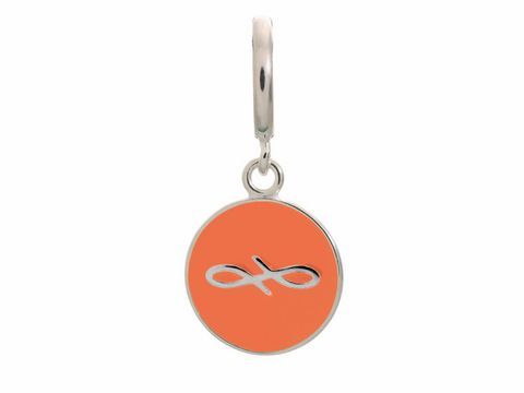 Silber Anhänger von Endless, Modell Coral Endless Coin, mit orangefarbener Oberfläche und elegantem Design, ideal für persönlichen Schmuck oder als Geschenk.