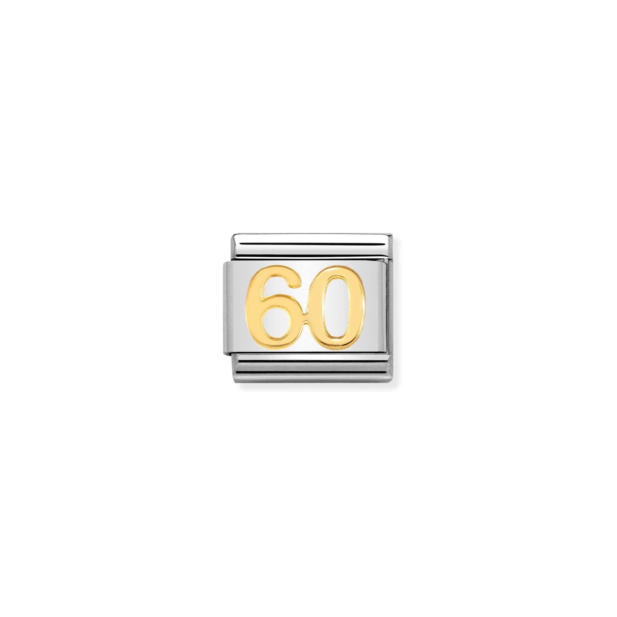 Nomination Composable Classic Charm Zahl 60 - Edelstahl, Gold 750 Gelbgold