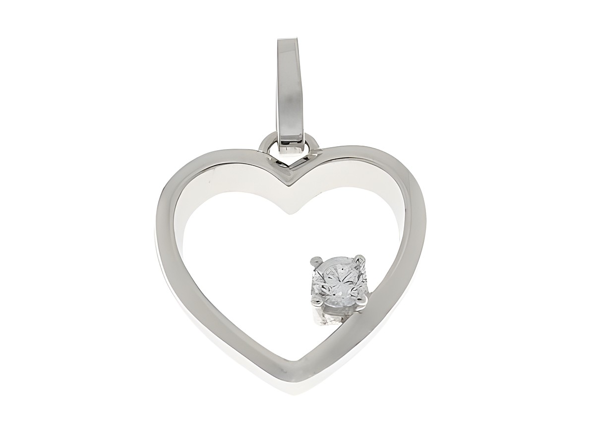 Herz Anhänger aus Silber rhodiniert mit Zirkonia, romantisches Design, Hersteller Juwelier Harnisch, durchlaufend. Ideal für besondere Anlässe und als Geschenk.