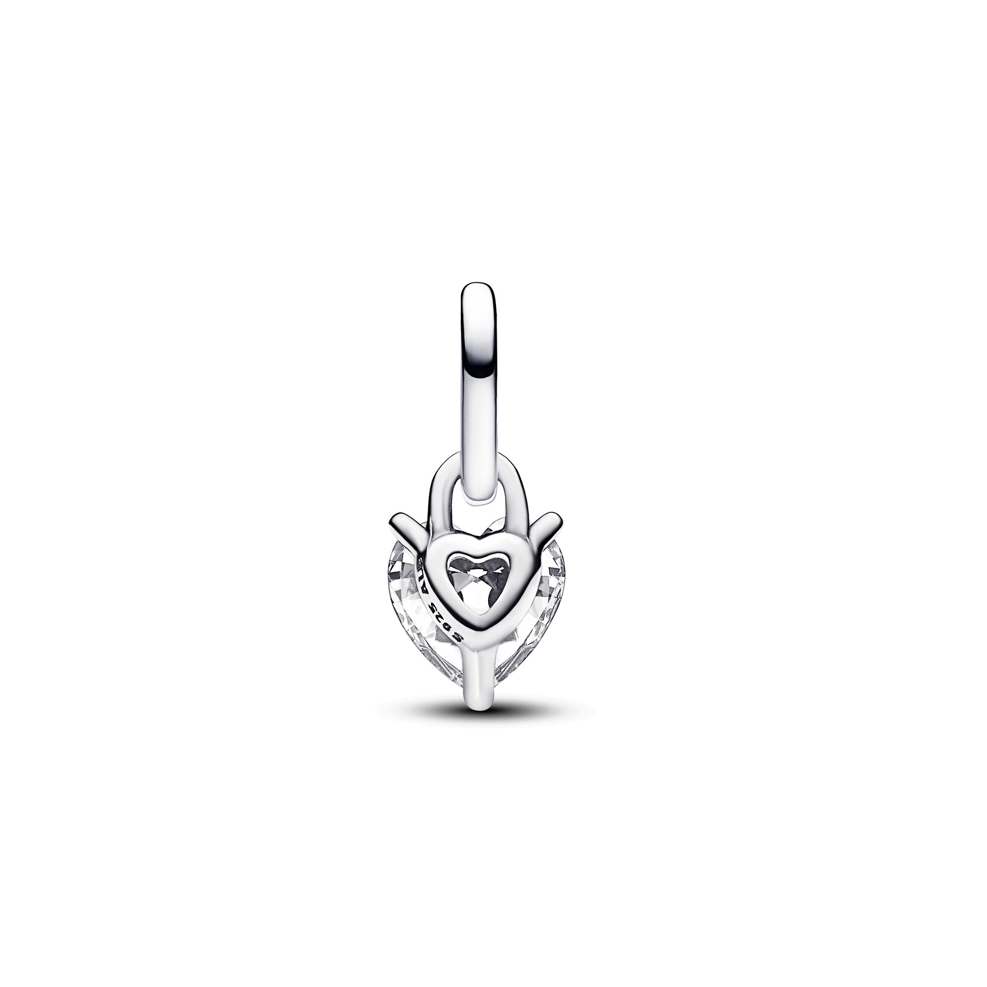 Pandora ME - Schlüsselloch Herz Mini-Charm-Anhänger - Sterling Silber - Zirkonia Schwarz Ansicht 2 – Ansicht 2