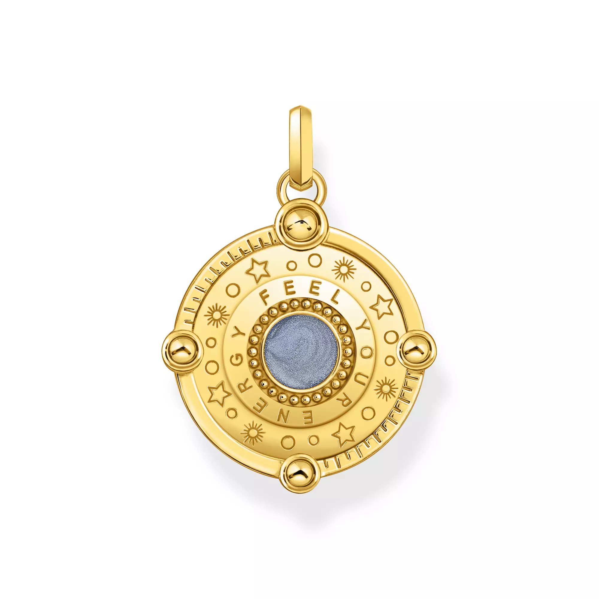 Thomas Sabo Anhänger - Kleiner mit Sonne - Silber Gelbgold verg. & Glas-Keramik Stein - Blau – Ansicht 2