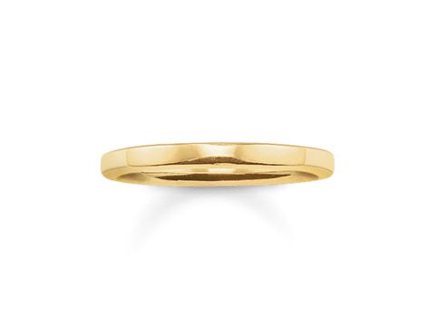 Silberner Thomas Sabo Ring TR1979-413-12-56 mit vergoldeter Oberfläche in Größe 56, schlichtes Design mit glänzendem Finish, ideal als Verlobungs- oder Ehering.