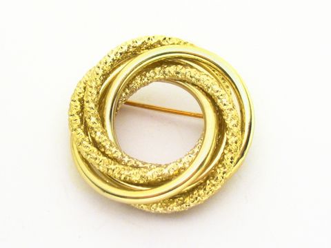Brosche im Sexy City Look rund poliert und matt, aus hochwertigem Modeschmuck von Juwelier Harnisch, ideal für stilvolle Akzente und edles Outfit.