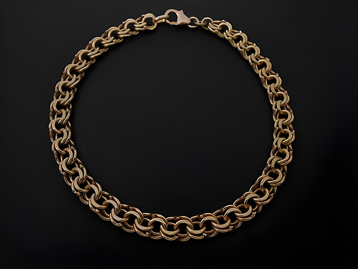 Armband Doppel-Panzer in Gold 585, Maße 5,4 x 2,3 mm, Länge 18,5 cm, Hersteller Juwelier Harnisch, elegant und zeitlos, ideal für besondere Anlässe oder als täglicher Begleiter.