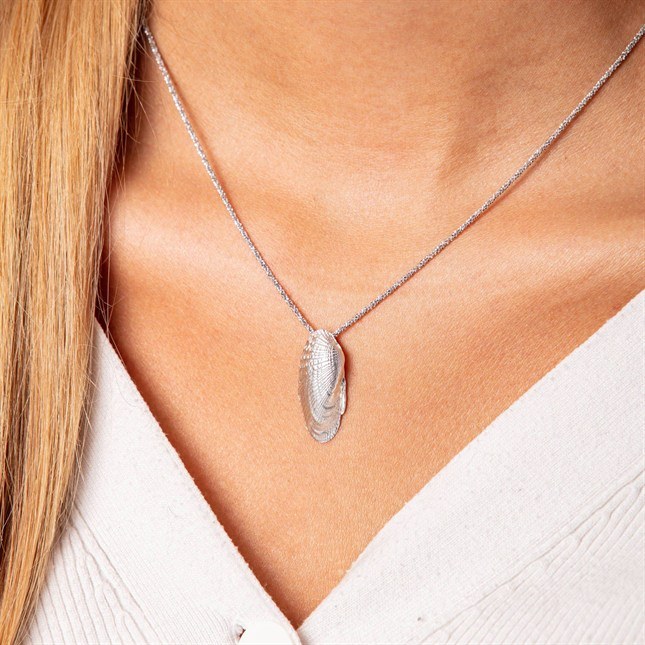 DUR Anhänger Engelsflügel + Muschel - Sterling Silber - 28 cm – Ansicht 2