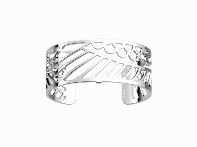 26001557-0 Armreif von Les Georgettes, Modell IBIS 7035567, 25 mm in Silber, filigranes Design mit geschwungenen und geometrischen Mustern, elegant und modern.
