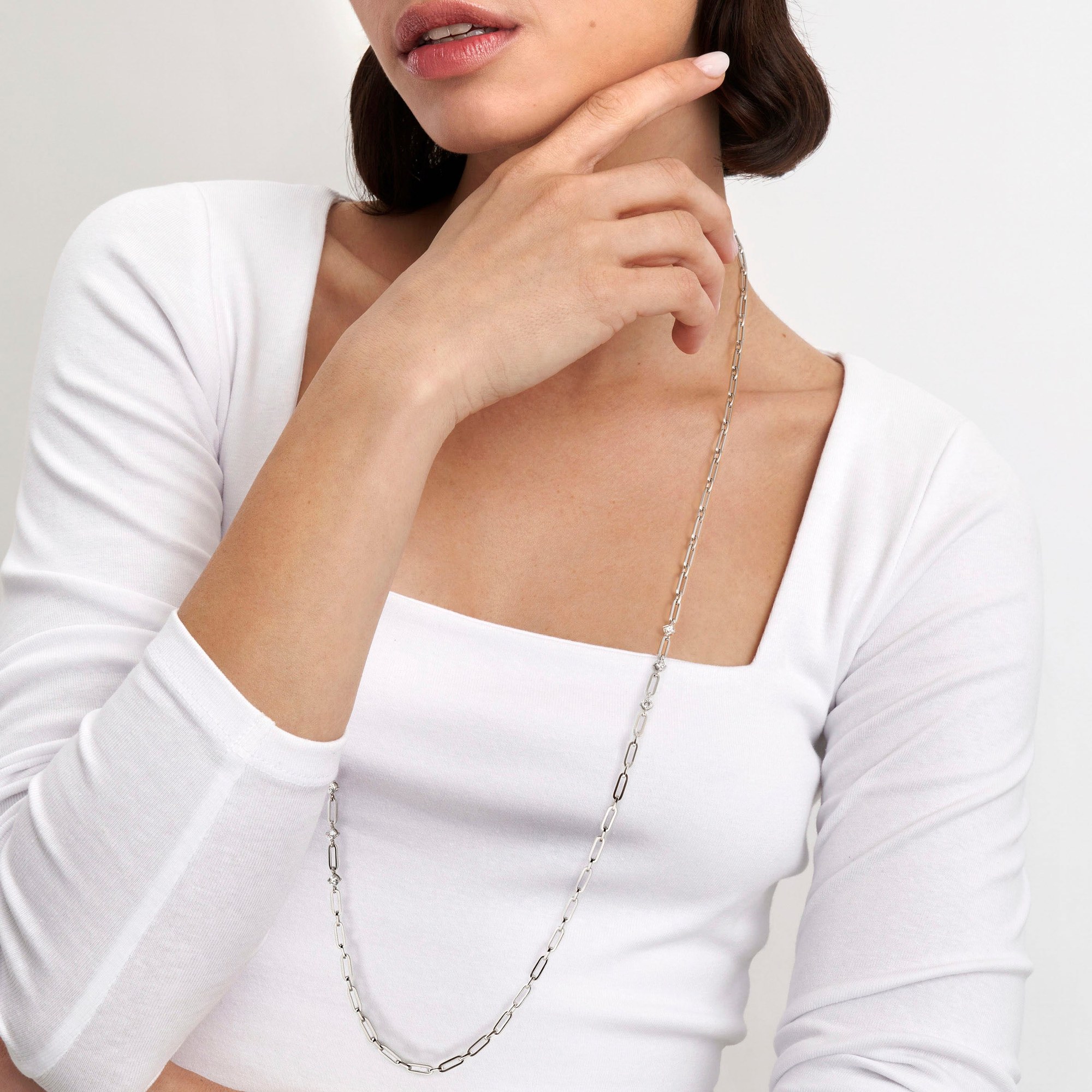 Nomination ChainsOfStyle - Kette - weiße Zirkonia - Edelstahl - 95 cm – Ansicht 2