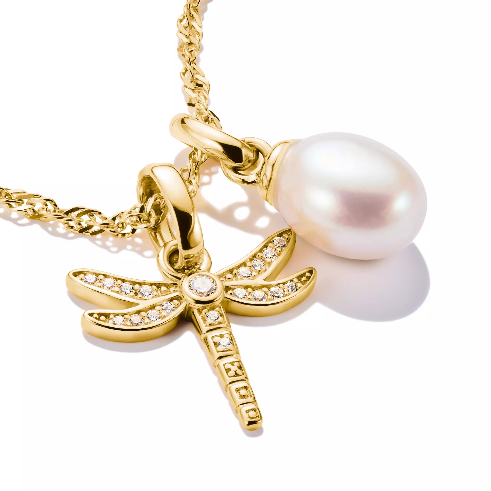Thomas Sabo Connect - Libelle - Charm mit Öse - Silber & Gelbgold Verg. + Zirkonia – Ansicht 2