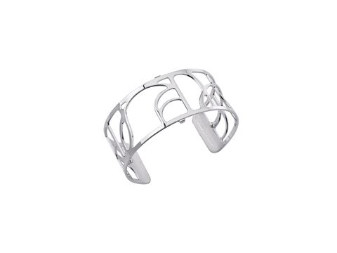 Eleganter Armreifen aus Silber von Les Georgettes, Modell Les Essentielles, mit einem filigranen Volute-Muster, Breite 25 mm, ideal für stilvolle Akzente.