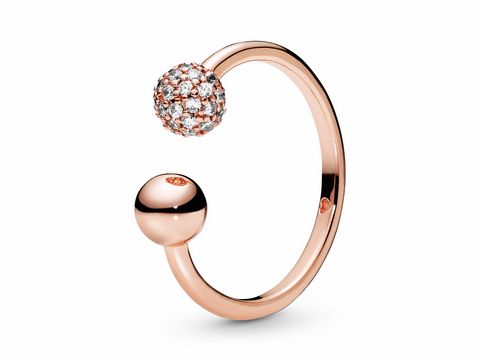 Pandora 188316CZ-60 - Offener Roségold Verg. Ring + Zirkonia - Gr. 60