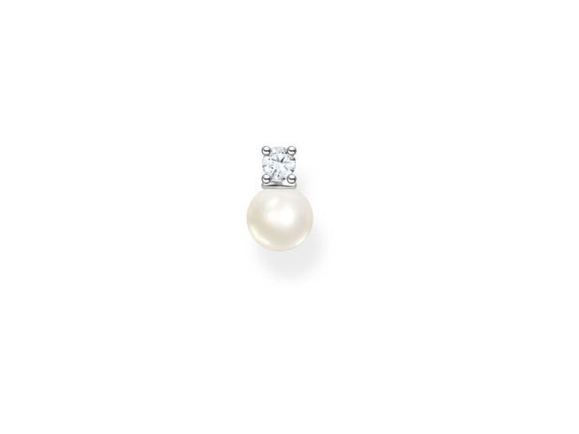 Thomas Sabo Charming Ohrstecker aus Sterling Silber mit einer weißen Perle und klarem Zirkonia, eleganter Ohrschmuck für stilvolle Anlässe.
