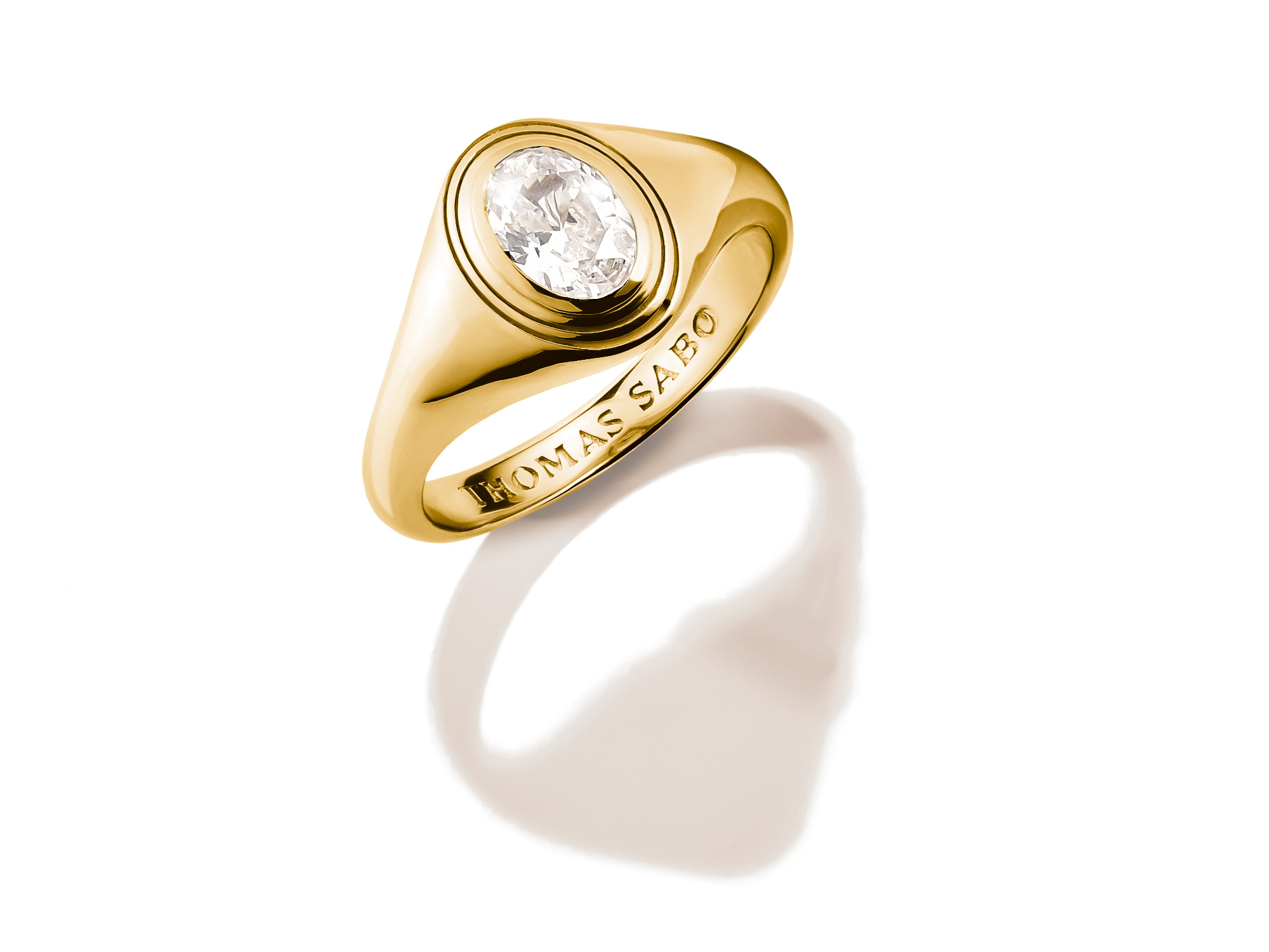 Thomas Sabo TR2523-414-14-54 Bold Elegance Ring - 750/- Gold auf Silber & Zirkonia - Weiß - Gr. 54