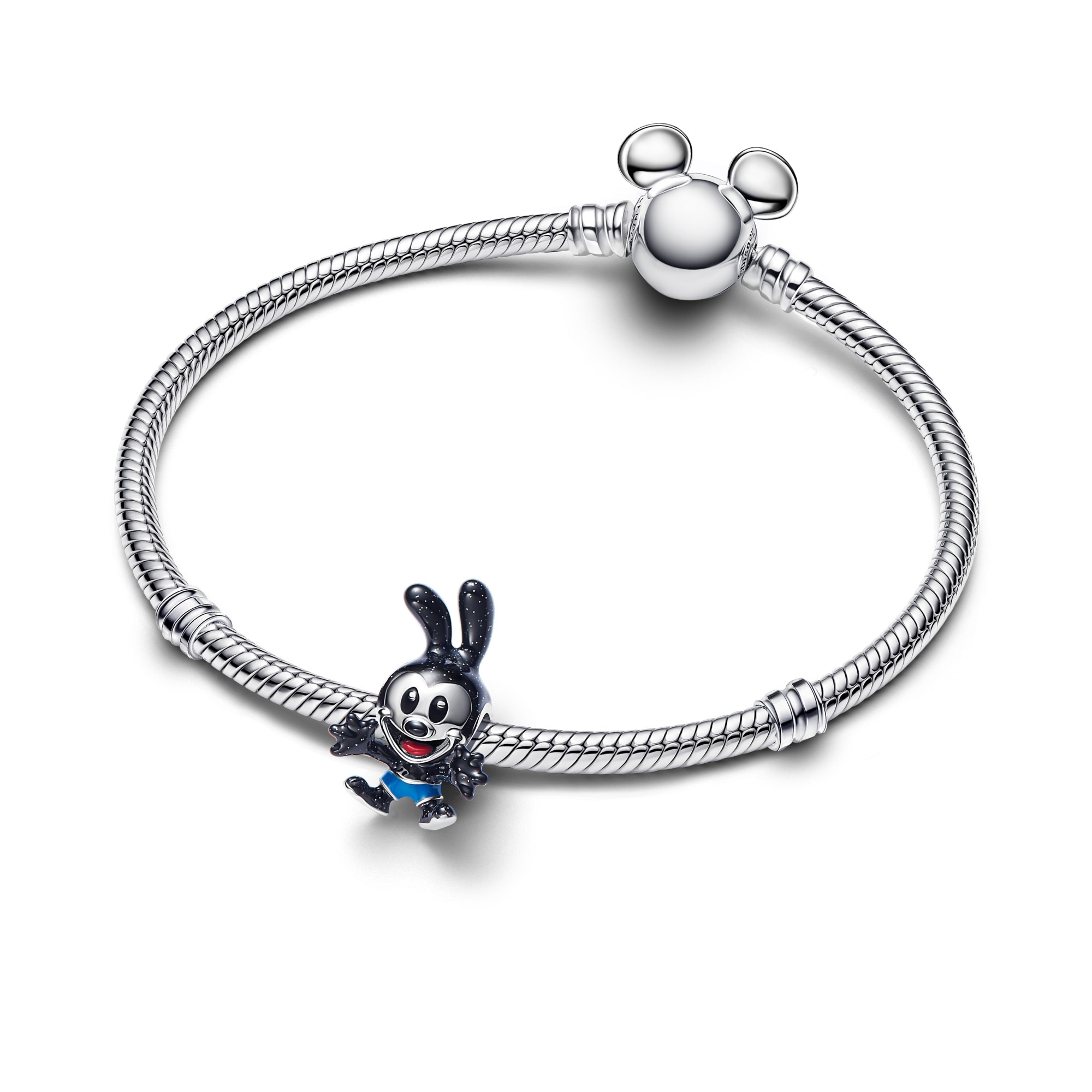 Pandora Disney Oswald, der lustige Hase Charm - Sterling Silber - Emaille Schwarz – Ansicht 2