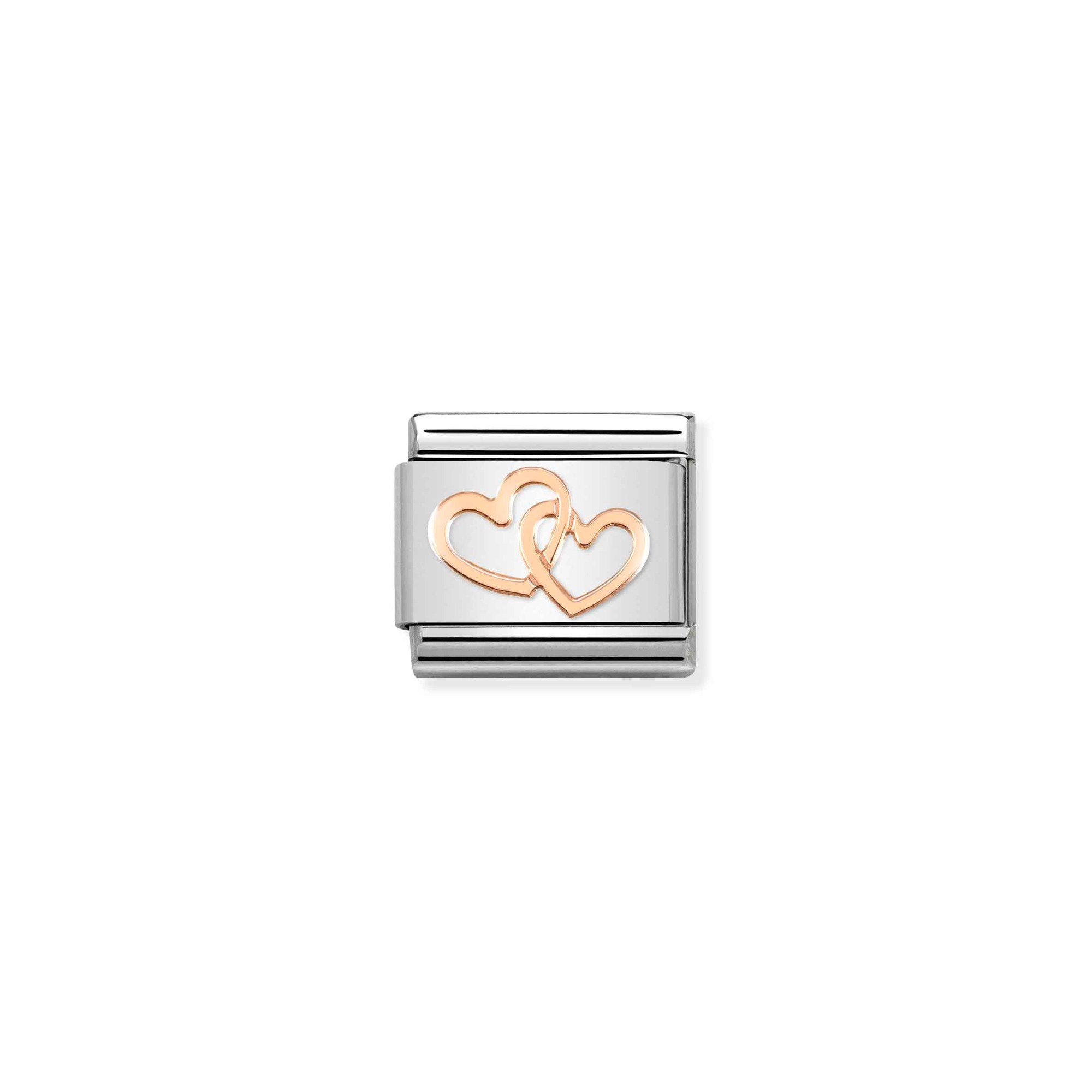 Nomination Composable Classic Charm Verflochtene Herzen - Edelstahl, roségoldfarben