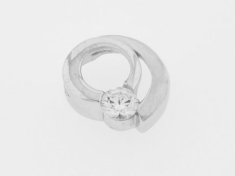 Kringel Silber Anhänger modisch teilmattiert rhodiniert mit Zirkonia von Juwelier Harnisch, elegant und zeitlos, ideal für jeden Schmuckliebhaber.