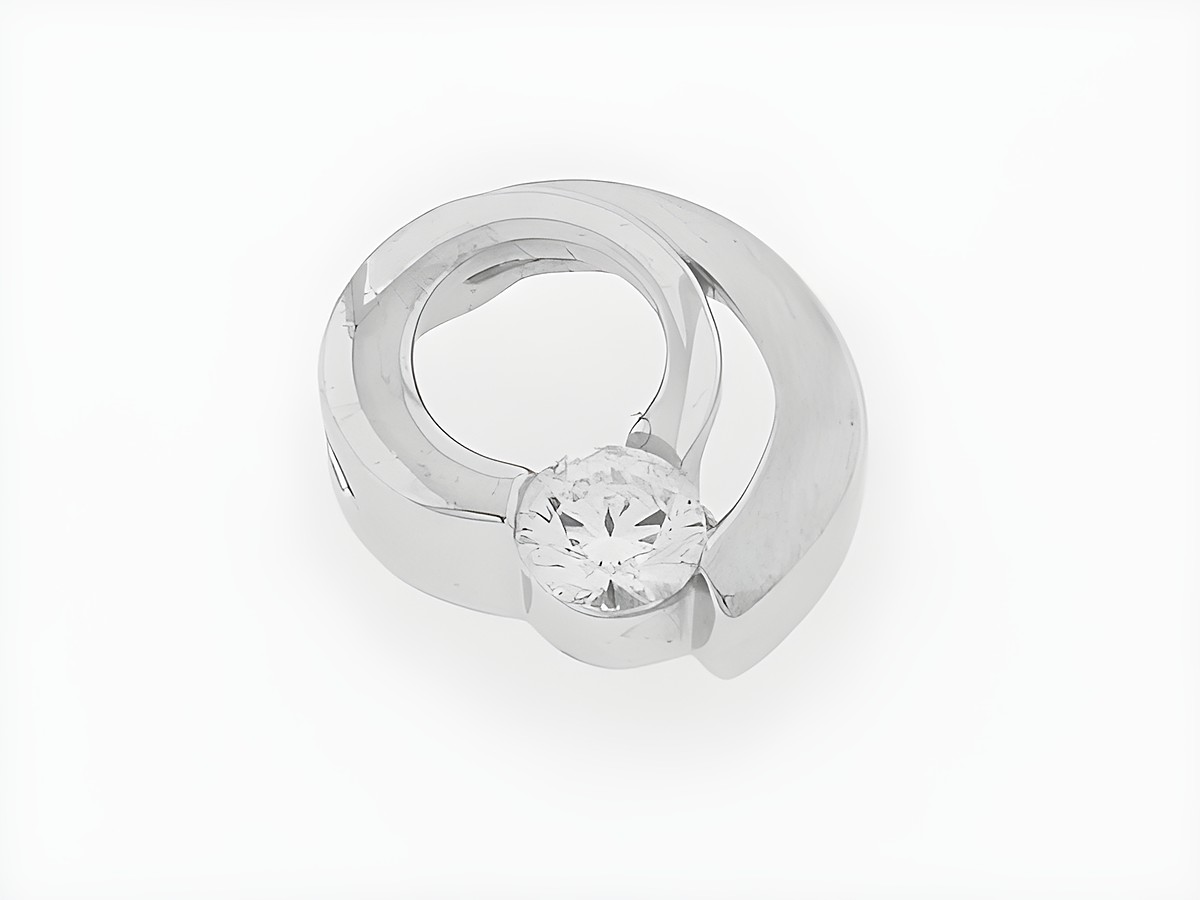 Kringel Silber Anhänger modisch teilmattiert rhodiniert mit Zirkonia von Juwelier Harnisch, elegant und zeitlos, ideal für jeden Schmuckliebhaber.