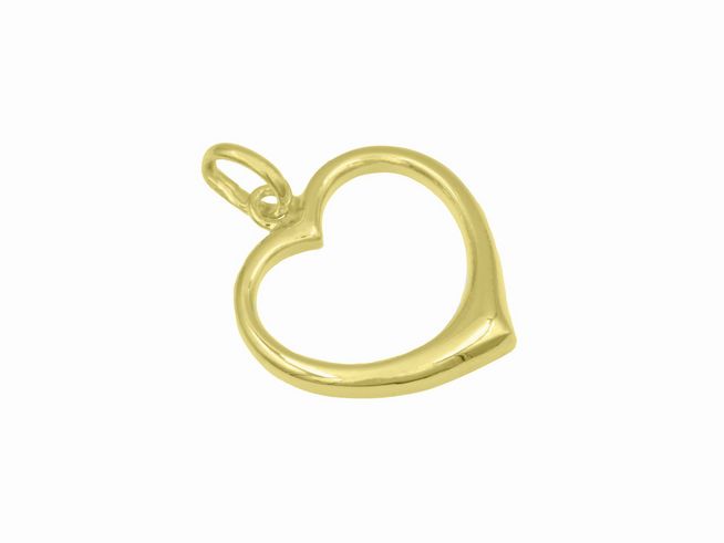 Anhänger Herz aus Sterling Silber, gelbgold vergoldet, von Juwelier Harnisch, plastisch gestaltet, ideal als Schmuckstück für besondere Anlässe oder als Geschenk.