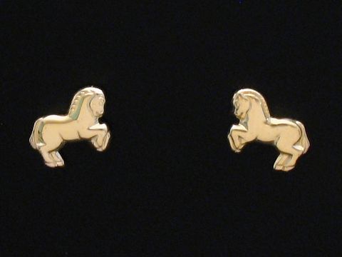 Ohrringe Pferdchen Pony Gold von Juwelier Harnisch, ideal für Kinder, süßes Pferdchen-Design, perfekt für kleine Tierliebhaber, leicht und angenehm zu tragen.