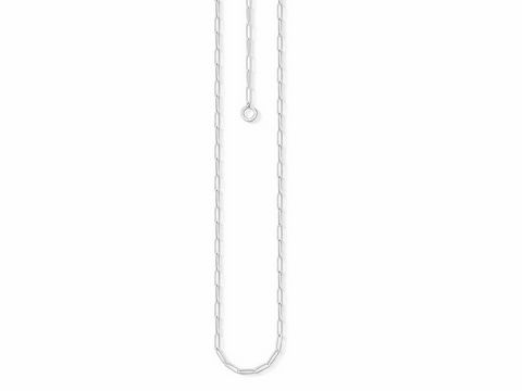 Silberne Thomas Sabo Kette, ca. 70 cm lang, aus der Charm Club Kollektion, mit einer modernen Gliederstruktur, ideal für verschiedene Charms und Anhänger.