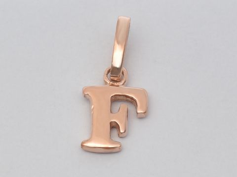 F Buchstaben Anhänger aus 925 Sterling Silber rosé vergoldet, Hersteller Juwelier Harnisch, eleganter und stilvoller Schmuck für individuelle Akzente.