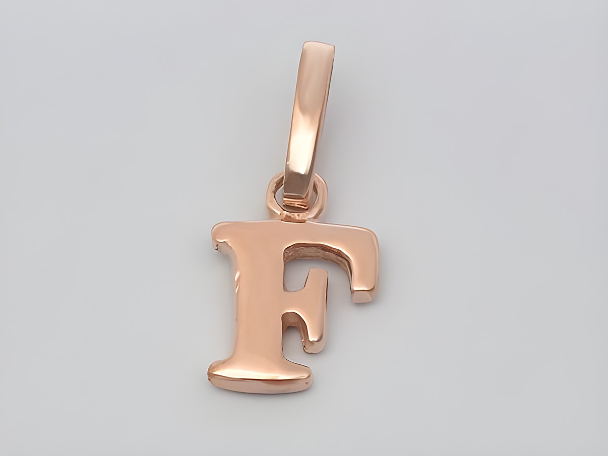 F Buchstaben Anhänger aus 925 Sterling Silber rosé vergoldet, Hersteller Juwelier Harnisch, eleganter und stilvoller Schmuck für individuelle Akzente.