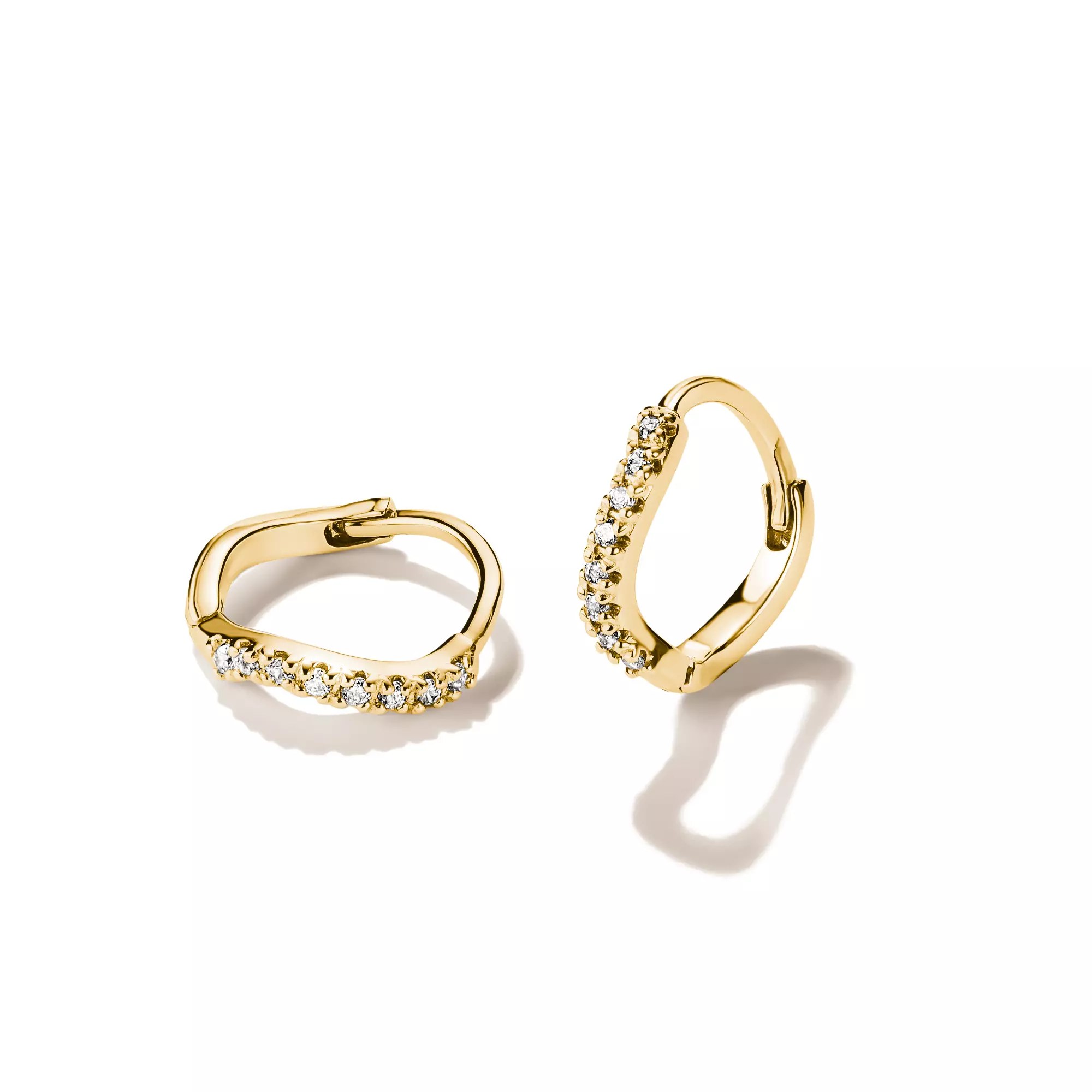 Thomas Sabo Creolen geschwungen - 18k Gelbgold Vergoldung - Zirkonia – Ansicht 3