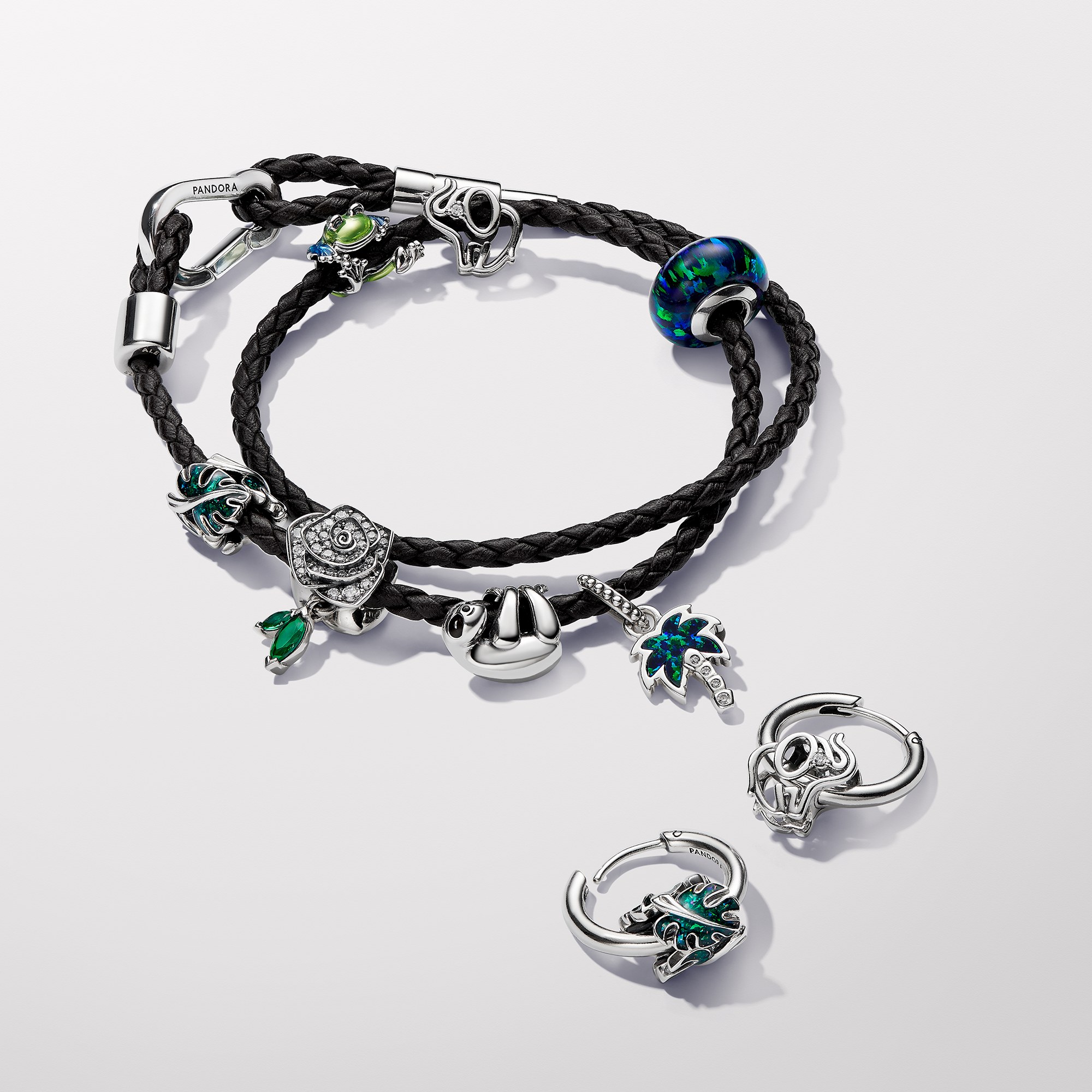 Pandora Hängendes Faultier Charm - Sterling Silber - Emaille Schwarz – Ansicht 3