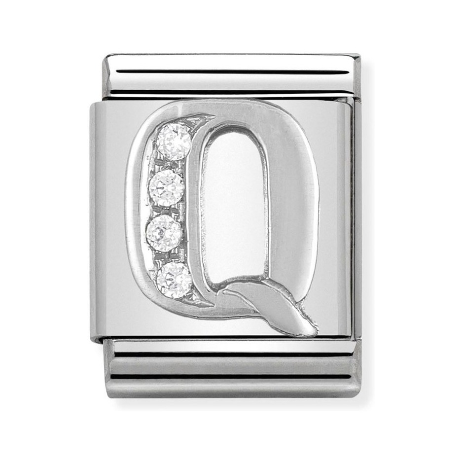 Nomination Composable Big Charm Buchstabe Q - Silber 925, Zirkonia
