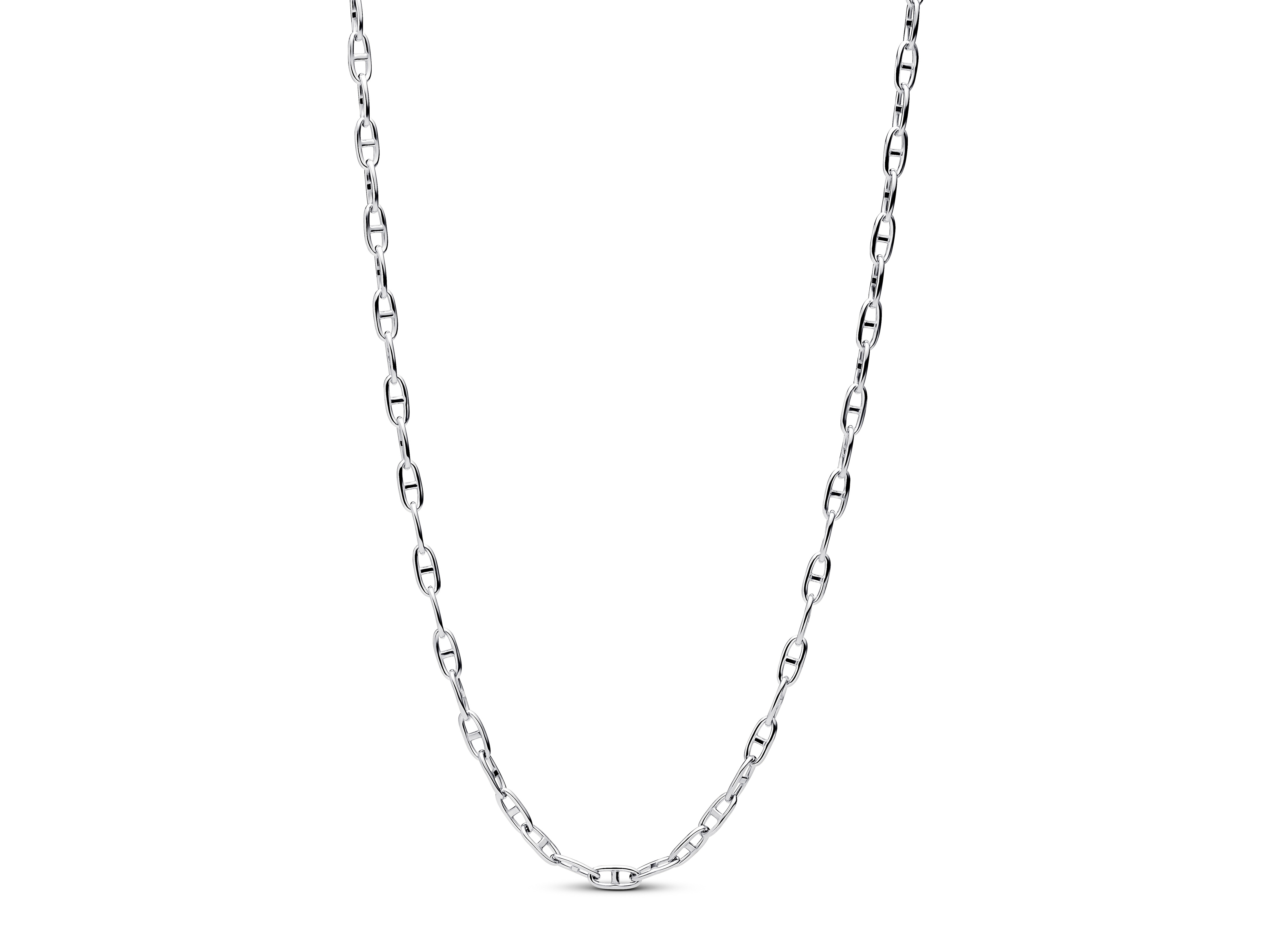 Pandora 393899C00-55 - Anker-Kette-Halskette - Sterling Silber - 55 cm Anker-Kette-Halskette von Pandora aus Sterling Silber, 55 cm lang, glänzende Oberfläche mit gleichmäßig geformten Gliedern, zeitloses Design, ideal für Schmuckliebhaber.