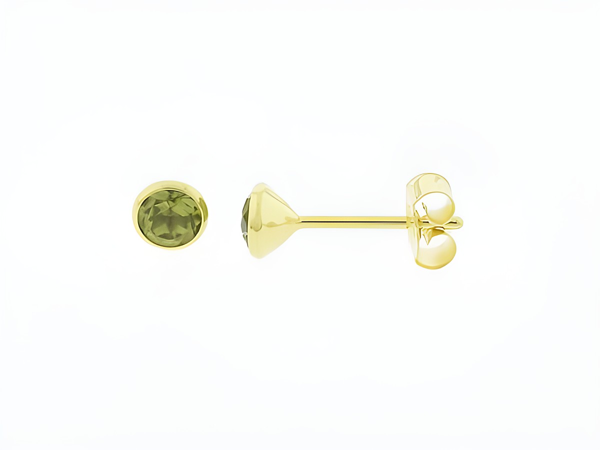 Gold Ohrringe Kelch 333 Gold charmant mit Peridot Stecker 4,3mm Hersteller Juwelier Harnisch weitere Steine.