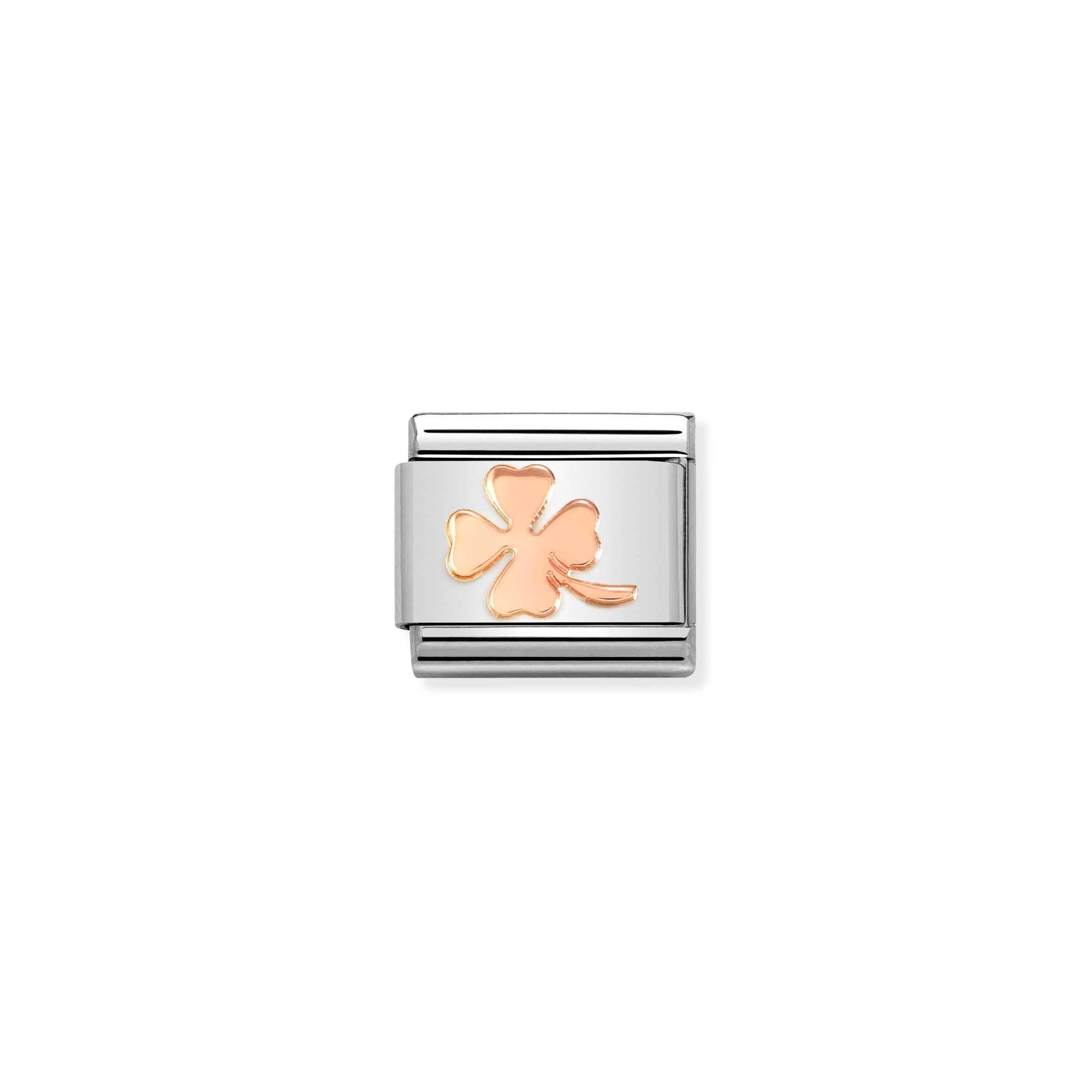 Nomination Composable Classic Charm Glücksklee - Edelstahl, Gold 375 Roségold