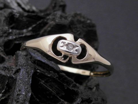 Gold Ring - elegant - Gold 585 bicolor - Diamant - Goldring - Gr. 55,5, Hersteller: Juwelier Harnisch, bis Gr. 56/18.