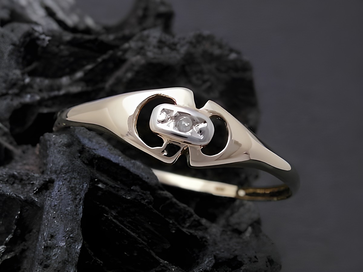 Gold Ring - elegant - Gold 585 bicolor - Diamant - Goldring - Gr. 55,5, Hersteller: Juwelier Harnisch, bis Gr. 56/18.