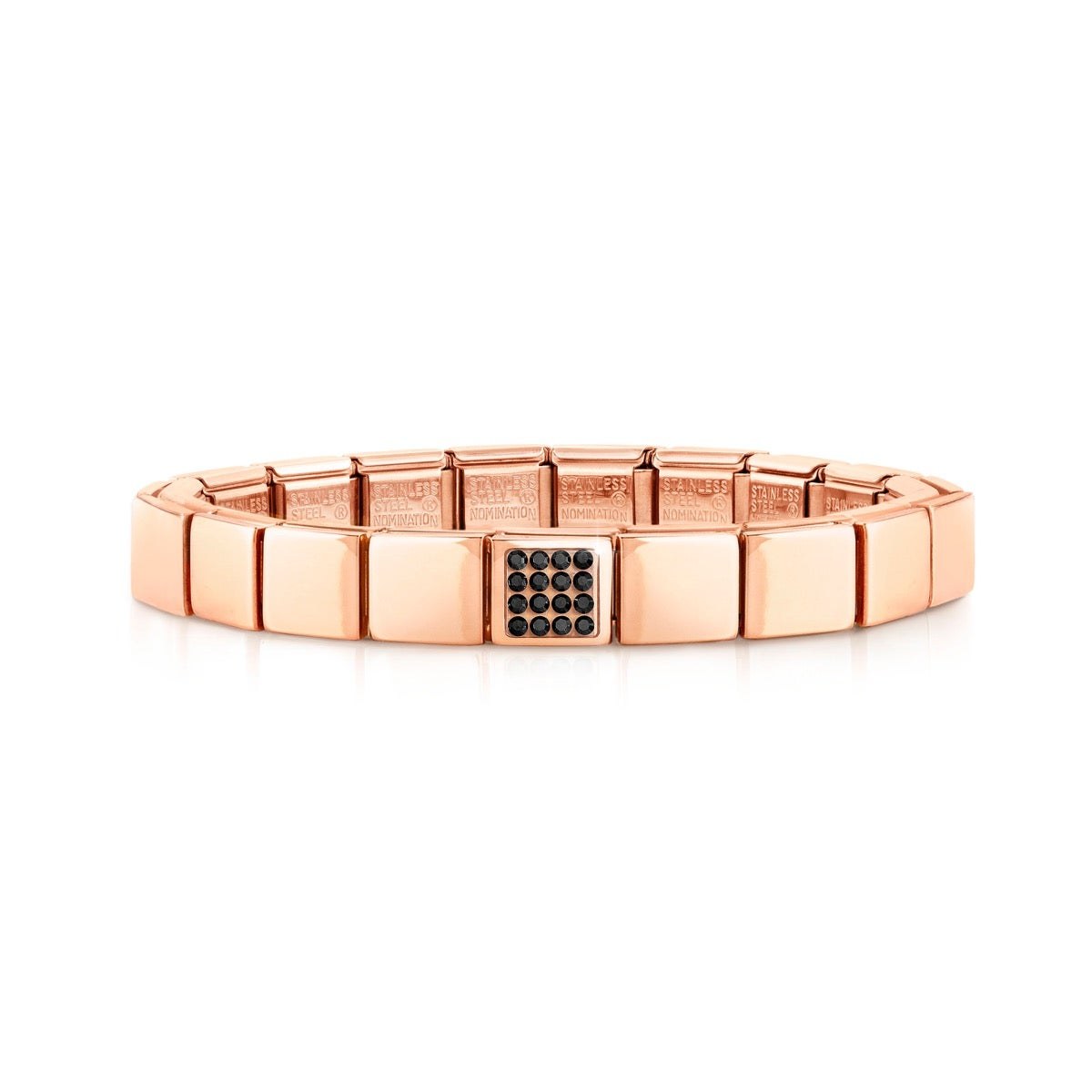 Nomination Classic GLAM Armband Edelstahl Roségold - Crystals SCHWARZ