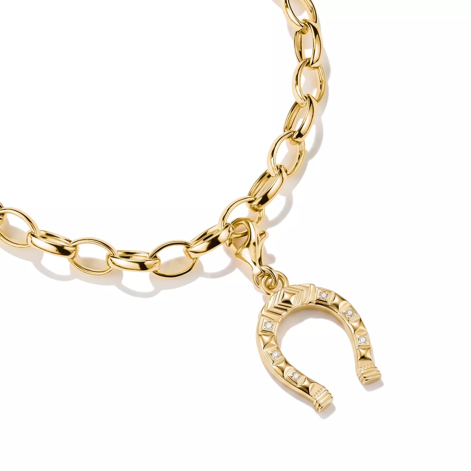 Thomas Sabo Charm Hufeisen - 18k Gelbgold Vergoldung - Zirkonia – Ansicht 2