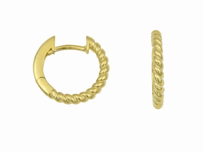 Creolen 1,7 cm aus Sterling Silber gelbgold vergoldet, gekordelt, von Juwelier Harnisch, bis 25 mm. Klassisches Design mit eleganter, zeitloser Ausstrahlung. Ideal für jeden Anlass.