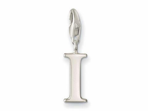 Silberner Thomas Sabo Buchstaben Charms Anhänger mit dem Buchstaben I, geeignet für Schmuckstücke und zum Personalisieren von Armbändern oder Halsketten.