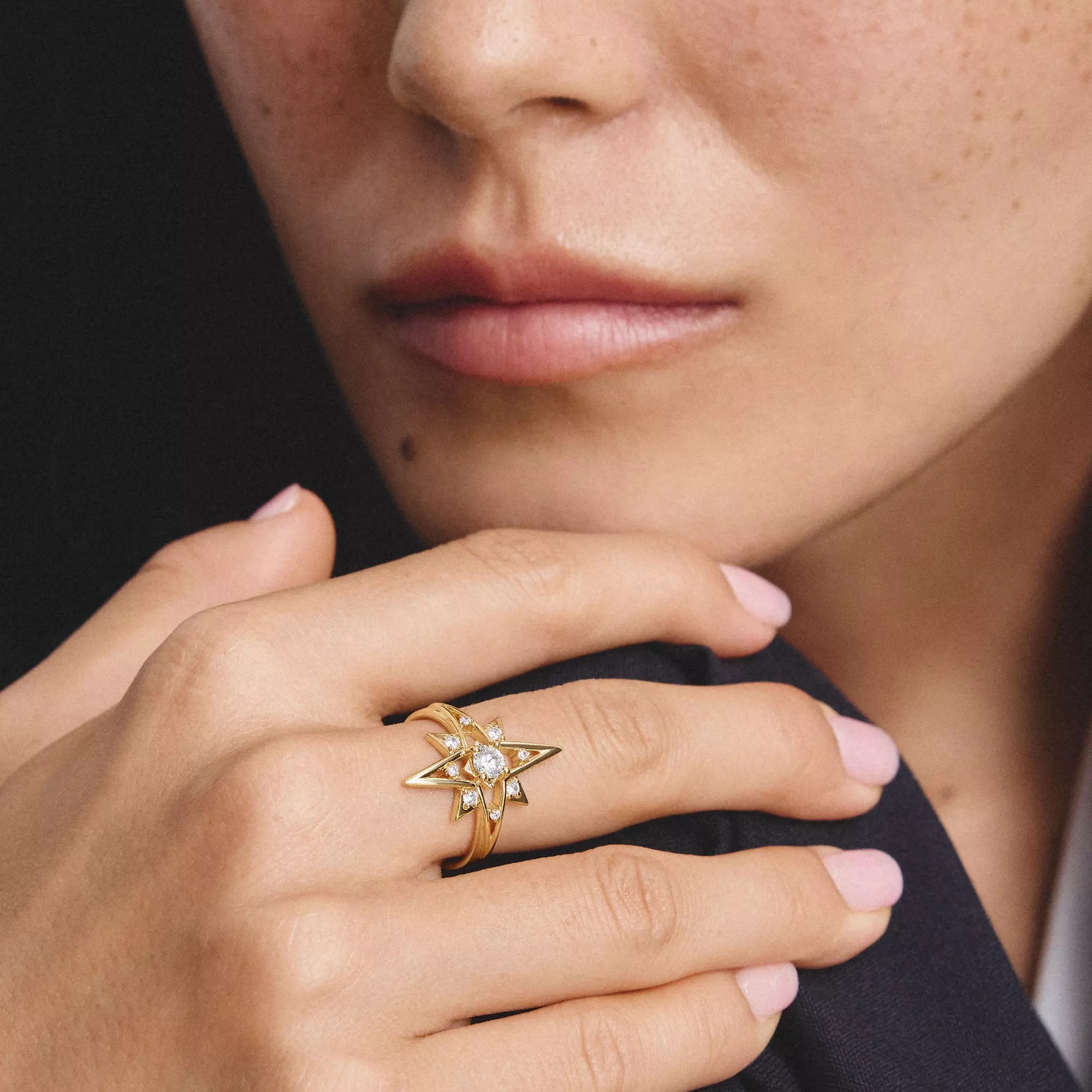 Thomas Sabo Midnight Sky - Ring Stern - 18k Gelbgold Vergoldung - Zirkonia – Ansicht 5